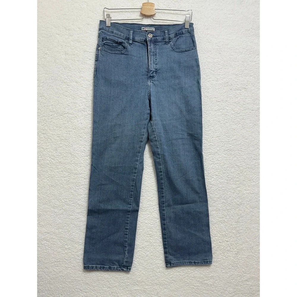 Lee Classic Fit At The Waist Womens Blue‎ Denim Jeans Pants